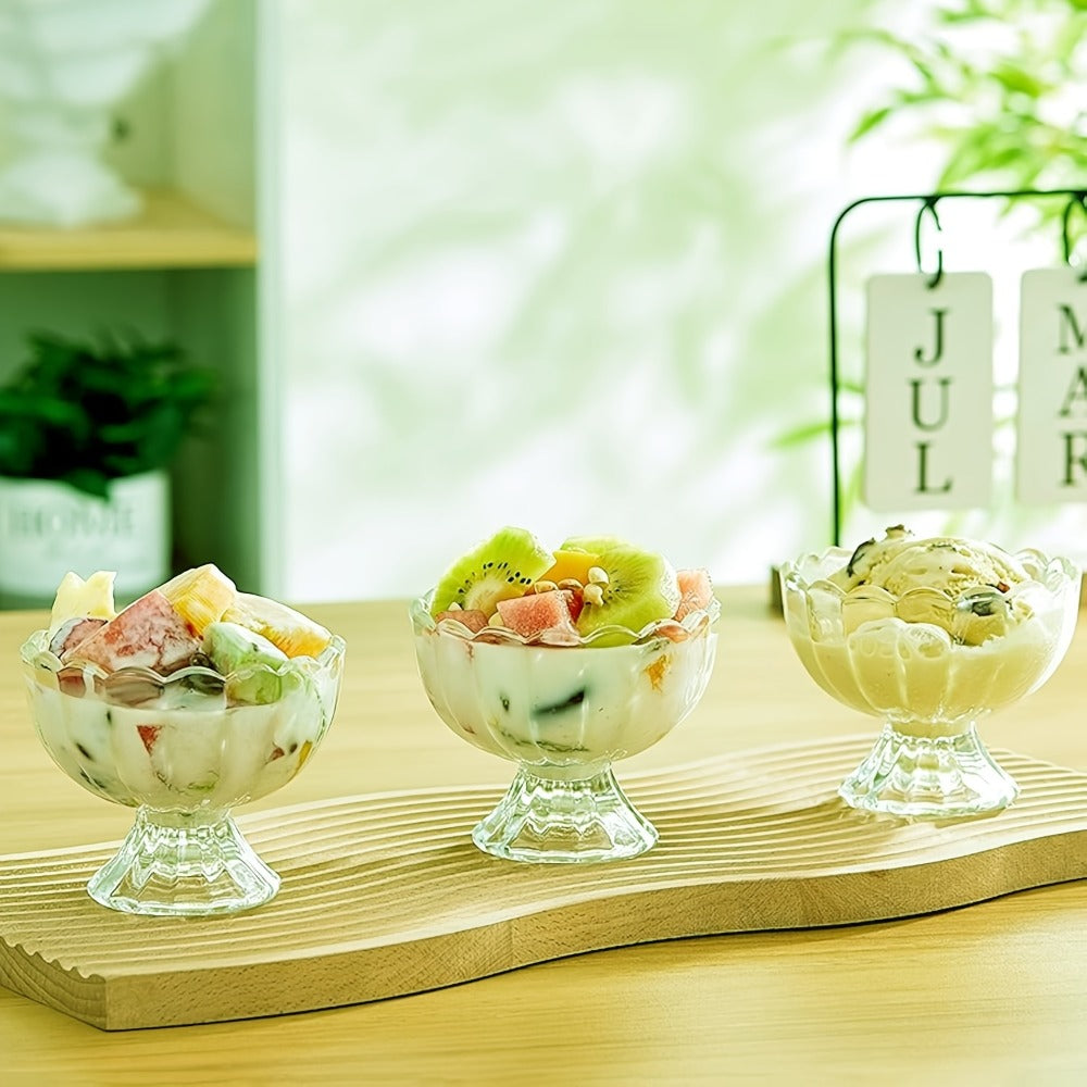 Tulip Shaped Dessert Bowls Set of 12 ¨C 5 Oz Glass Cups for Ice Cream, Sundaes, Fruit & Salads ¨C Dishwasher Safe Snack & Cocktail Bowls ¨C Perfect for Christmas & Holiday Gatherings ¨C Light Green