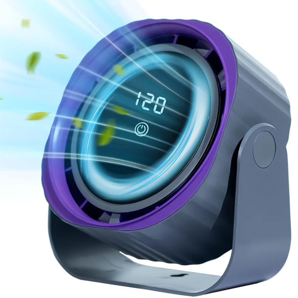 Wall Mount Fan Desktop 5400mAh Battery 5-Speed Digital Display Silent USB Rechargeable Portable for Office Bedroom Bedside Travel Camping Wall Mounted or Tabletop