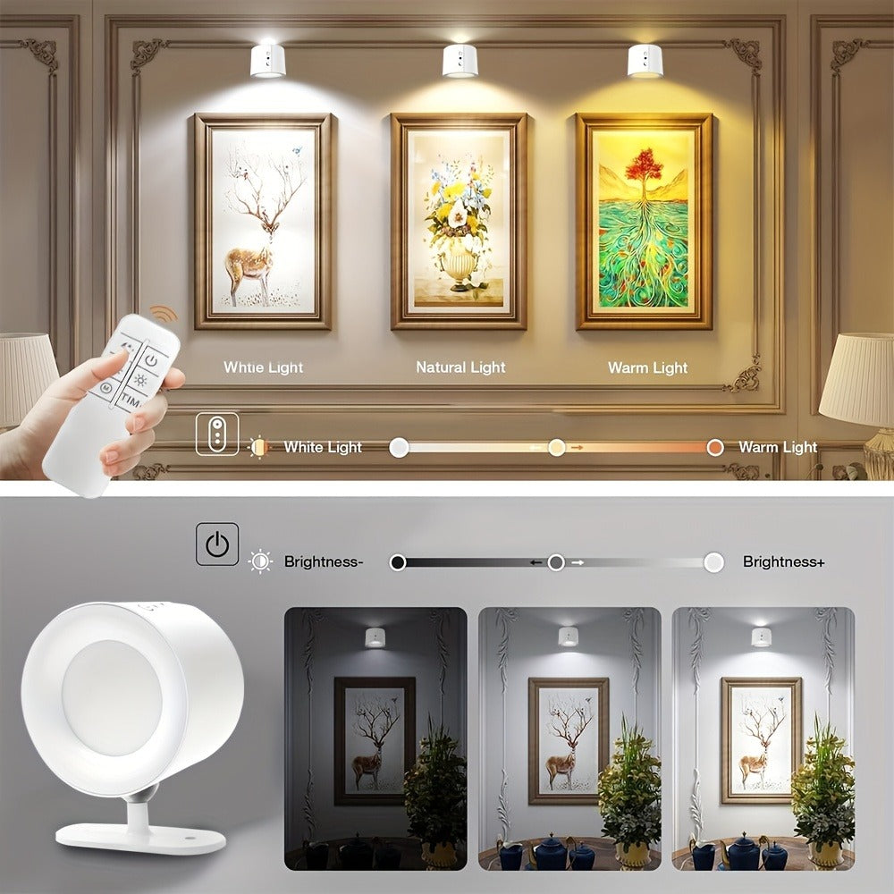 USB Rechargeable LED Wall Light 2 Pack ¨C 360¡ã Rotating Magnetic Ball Touch Control Reading Lamp with 3 Color Temps ¨C Wireless Wall Mounted or Desktop Light for Bedroom Living Room