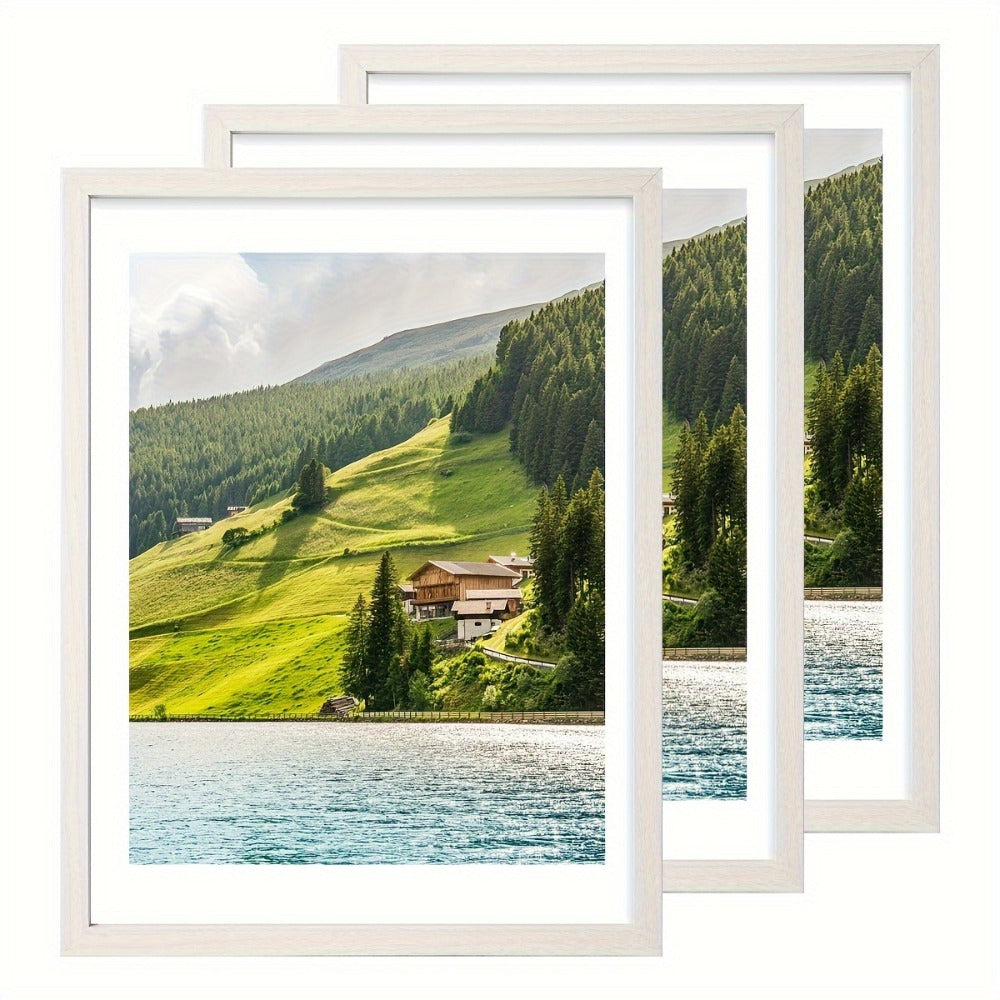 Wall Photo Frames Set of 3 ¨C 12x16 Inch Picture Frames for Wall Display, Multiple Colors, Hallway & Living Room Decor, Gift-Ready