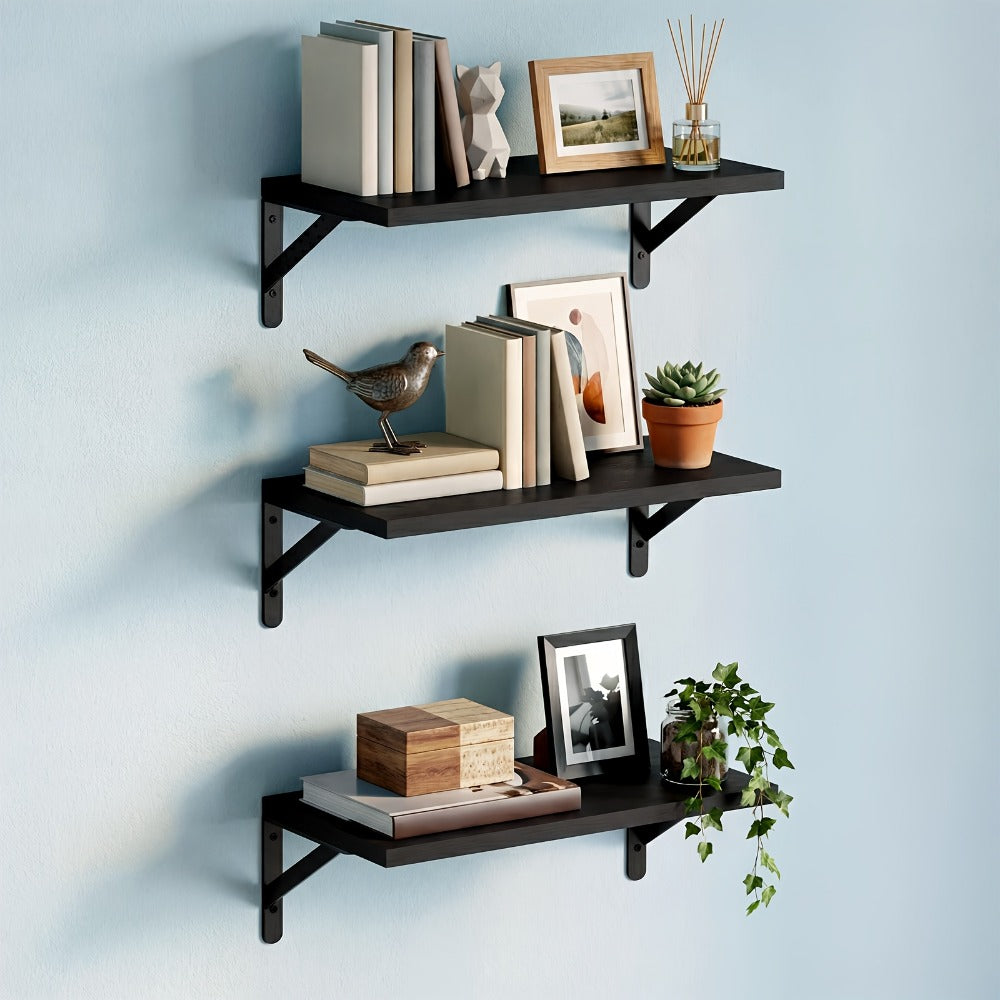 Floating Shelves for Wall ¨C 3 or 6pcs Heavy Duty Farmhouse Wall Shelves for Bedroom, Bathroom, Living Room & Kitchen Decor ¨C Long Ledge Shelf for Storage & Display (Multiple Colors & Sizes)