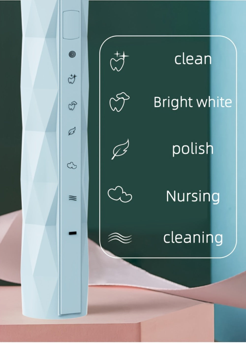 Sonic Electric Toothbrush IPX8 Waterproof ¨C USB Rechargeable, Smart Timer, Metal Handle, 5 Replacement Brush Heads, Soft Bristles for Adults Men & Women ¨C Black & Blue