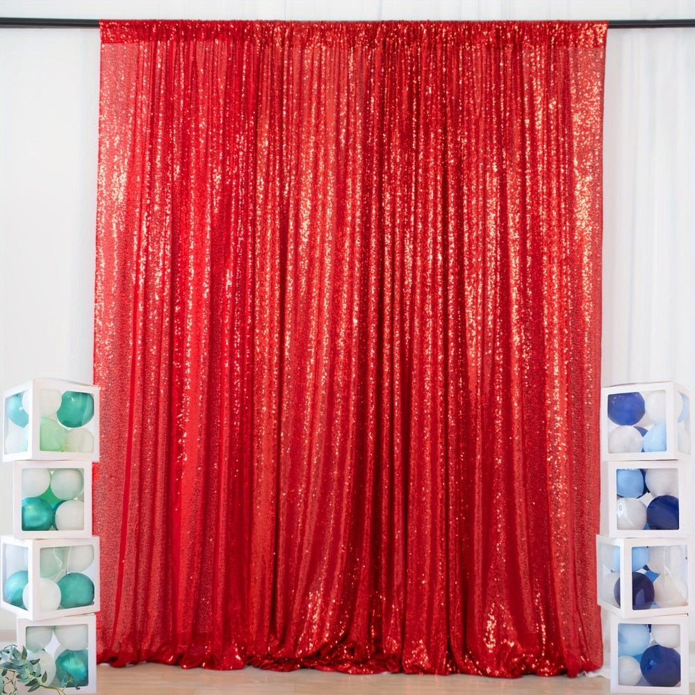 Sequin Backdrop Curtain for Party Wedding - 4x8ft Shimmering Glitter Curtain for Birthday Photo Booth Stage Decoration, Easy Hang, Multi-Color