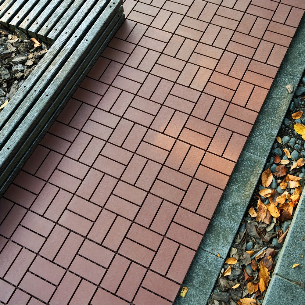 Interlocking Deck Tiles 44-Pack 12¡±x12¡± Waterproof Outdoor Patio Tiles ¨C All-Weather PP Material, High Load-Bearing, Easy Snap-Lock Install, Grid Pattern Flooring for Poolside, Balcony, Backyard, Patio & Bathroom
