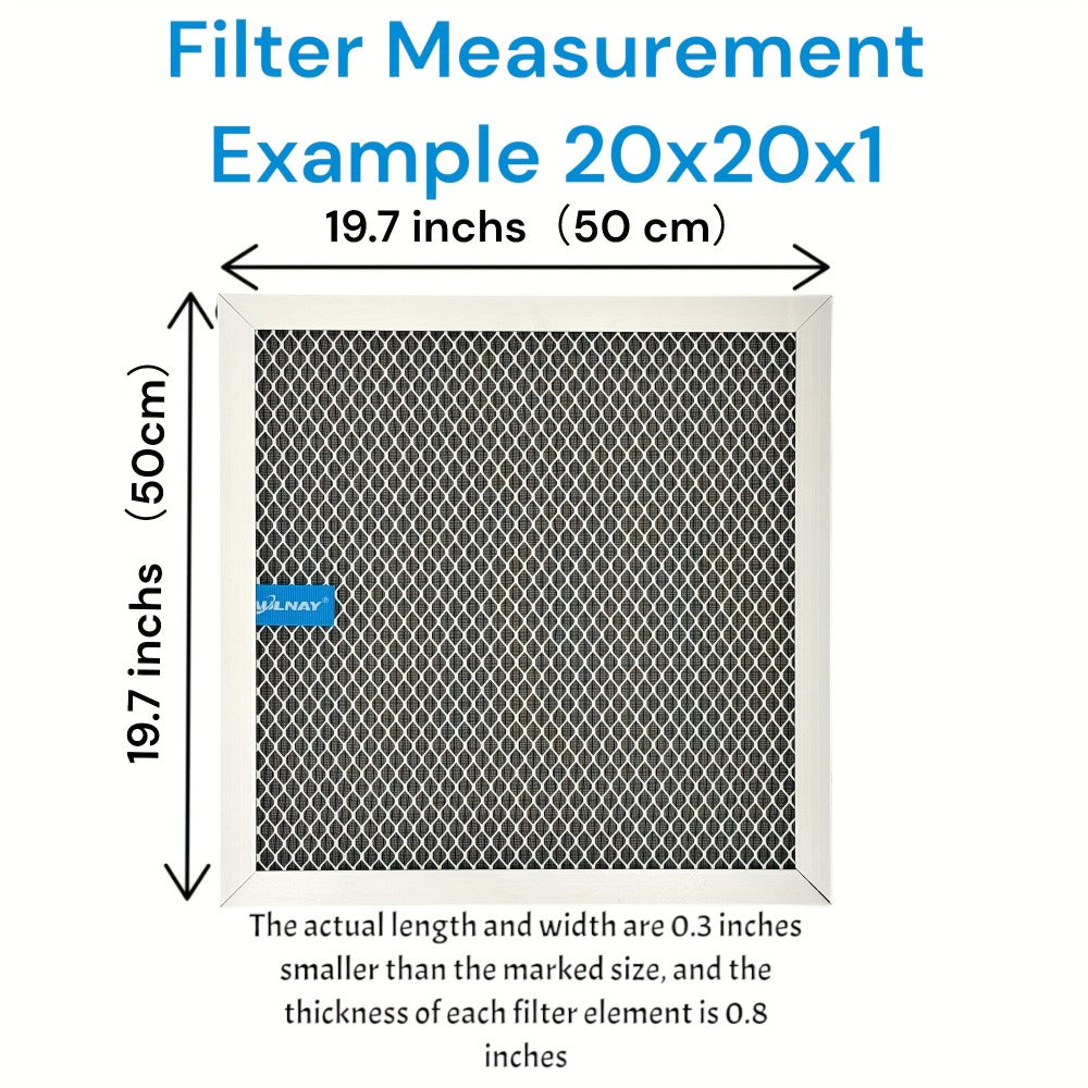 Washable Electrostatic HVAC Air Filter MERV 8 Lifetime Reusable, 6-Layer Filtration MPR 600 FPR 5, Increases Airflow, Healthier Indoor Air for Home and Office, Multiple Sizes Available