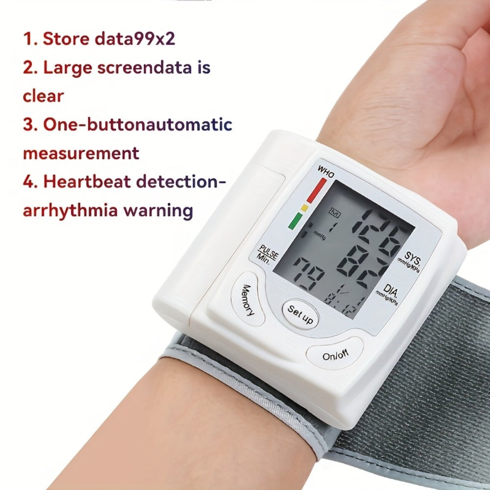 Wrist Blood Pressure Monitor Rechargeable - Digital BP Monitor with Large LCD, Voice Broadcast, 2¡Á99 Memory & USB Charging, Portable Wrist Cuff for Home & Travel, Optional Bundle with Pulse Oximeter