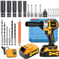Cordless Impact Wrench 21V Brushless Electric Drill Set with 4000mAh Battery, Toolbox & Full Accessories, Wireless Power Drill for Automotive, Home & Industrial Use, Men's Gift