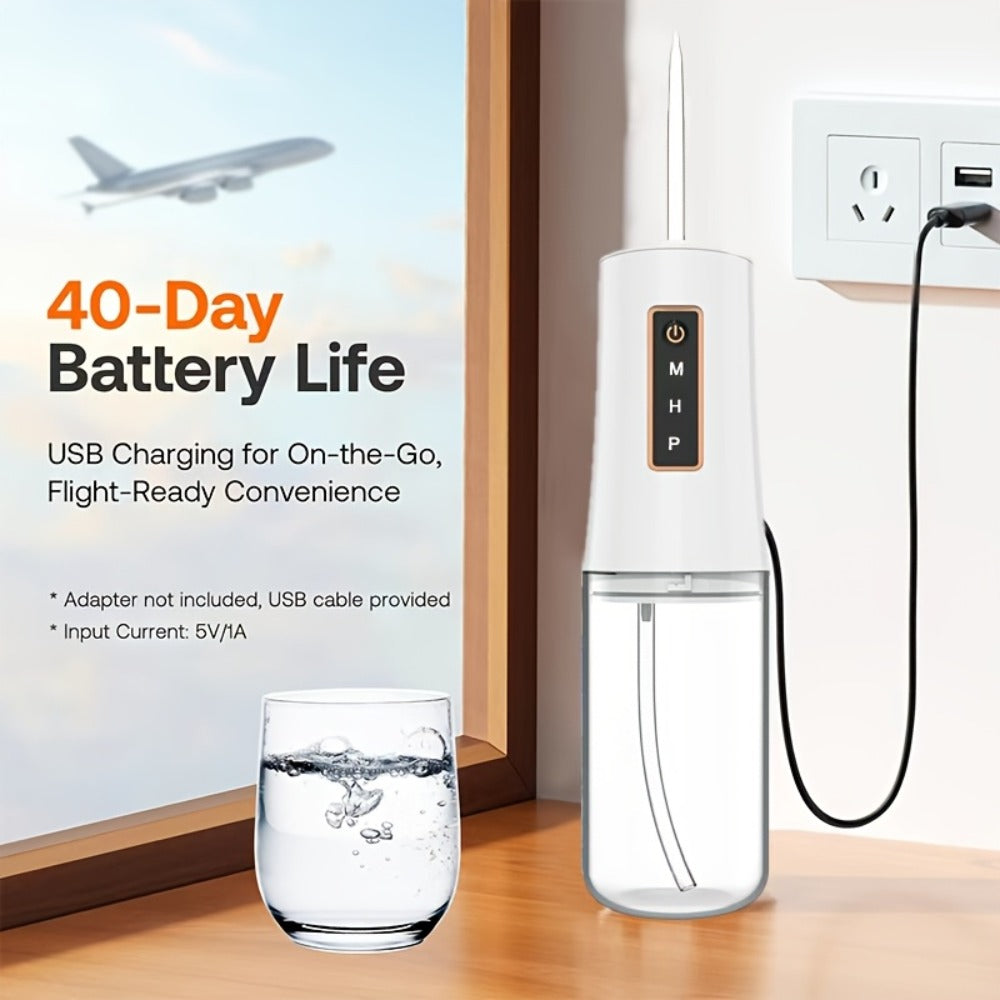 Water Flosser Oral Care Kit ¨C 3-Mode Portable Electric Dental Cleaner, USB Rechargeable, 4-Function Nozzle, Tooth Whitening Device & Electric Toothbrush Set for Travel & Home Use