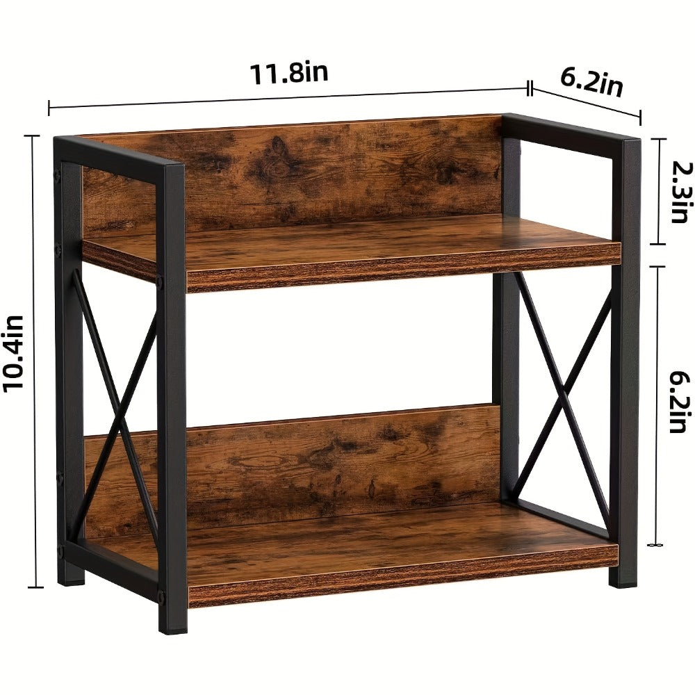 Countertop Spice Rack Organizer Wood Kitchen Counter Shelf for Spices Coffee Seasoning - Freestanding No Install Storage Rack for Kitchen Bathroom Vanity Cosmetics Organization