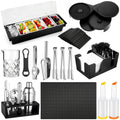 28PCS Bartender Set with Cocktail Shaker Kit ¨C Glass Rimmer, Garnish Tray & Margarita Tools for Home Bar Beginners, Christmas Gift