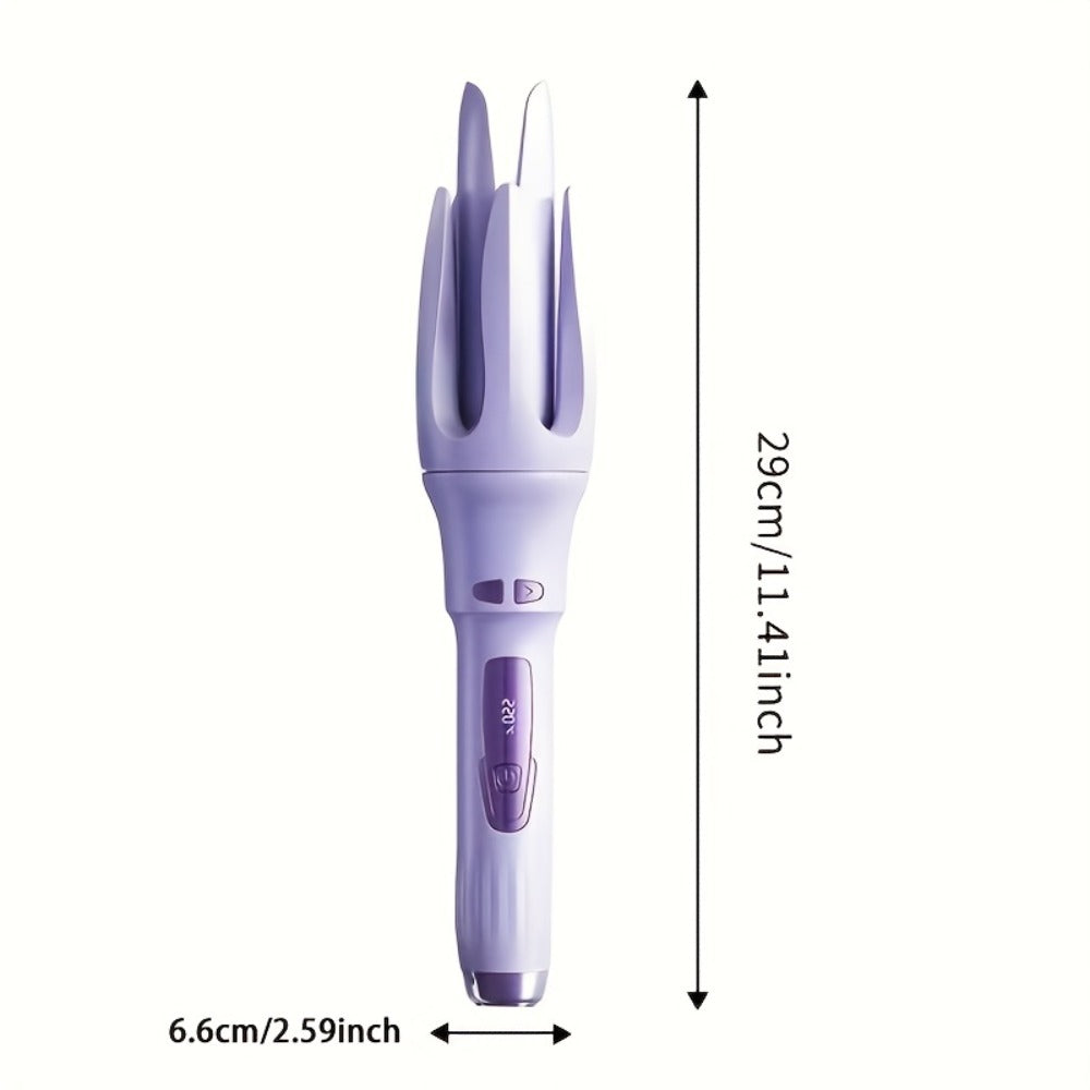 Automatic Hair Curler - One Button Electric Rotary Curling Iron with LED Display, 9-Speed Intelligent Temperature Control, Anti-Winding Anti-Scald Design, Portable for Travel & Home, Gift for Women