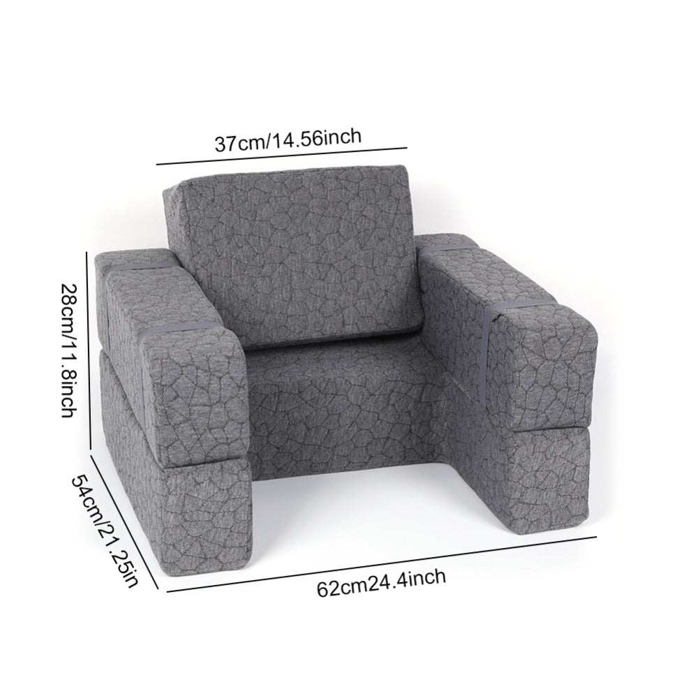 Adjustable Reading Gaming Wedge Pillow with Armrests ¨C Multipurpose Foam Support Pillow for Bed, Sofa & Floor, Steam Deck & Switch Compatible, Gray