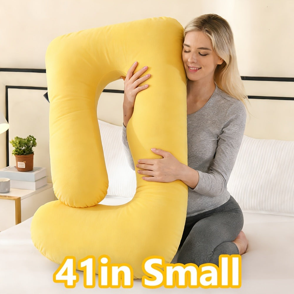 Maternity Pillow Full Body Pillow J-Shaped Pregnancy Pillow with Removable Cover Back Leg Tummy Support Multiple Styles & Sizes
