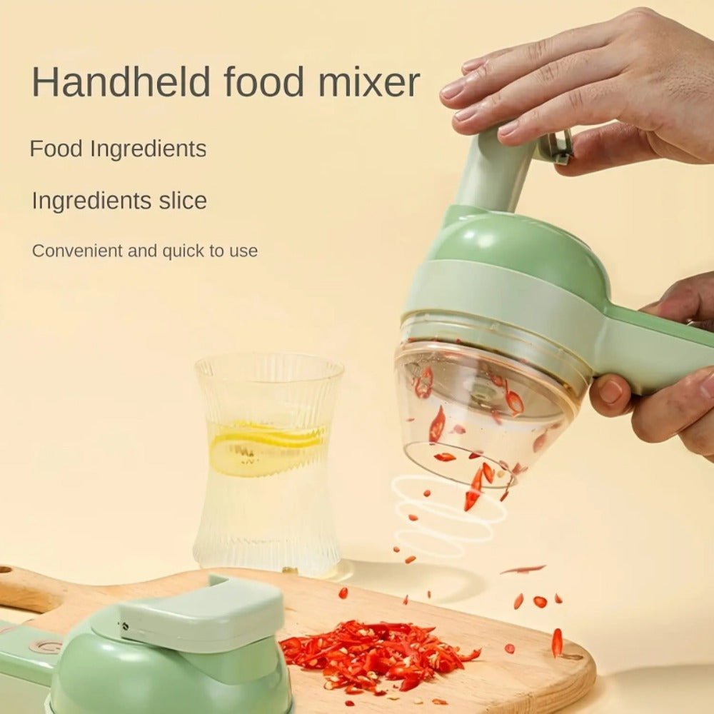 Mini Electric Food Chopper Portable USB Rechargeable 1 Cup Multifunctional Food Processor for Garlic Onion Celery Vegetables Easy to Clean with Cleaning Brush White