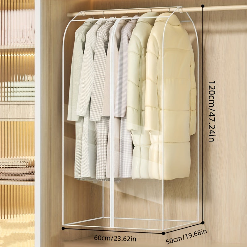 Clear Hanging Garment Bag PVC Zipper Dustproof Closet Organizer for Coats Suits Dresses - Transparent Wardrobe Protector Storage Cover Multiple Sizes