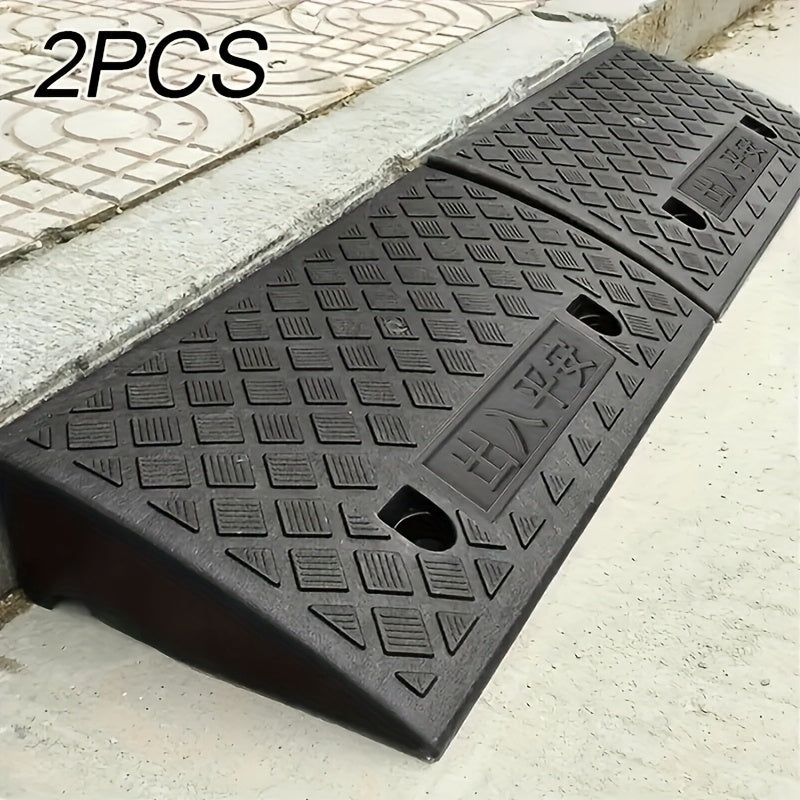 Curb Ramp Heavy Duty Plastic 3000 lb Portable Lightweight for Car SUV Motorcycle Bike Wheelchair Scooter Driveway Sidewalk Loading Dock Garage Outdoor Use Mobility Aid Ramp 2/4 Pack Black