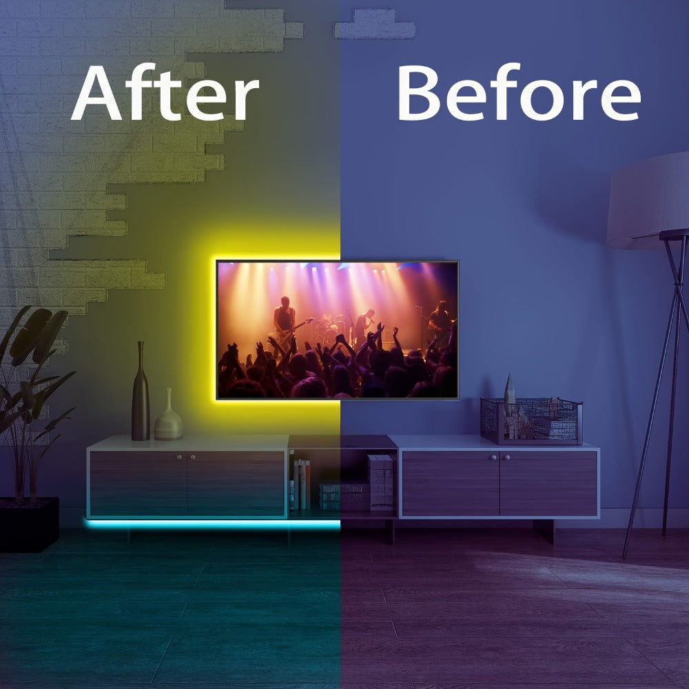 RGB LED Strip Lights 50ft/100ft ¨C Color Changing Tape Light with 44-Key Remote, 20 Colors & 8 Modes, Easy Install, for Bedroom, Living Room, Kitchen, Bar, Wedding & Party Decoration