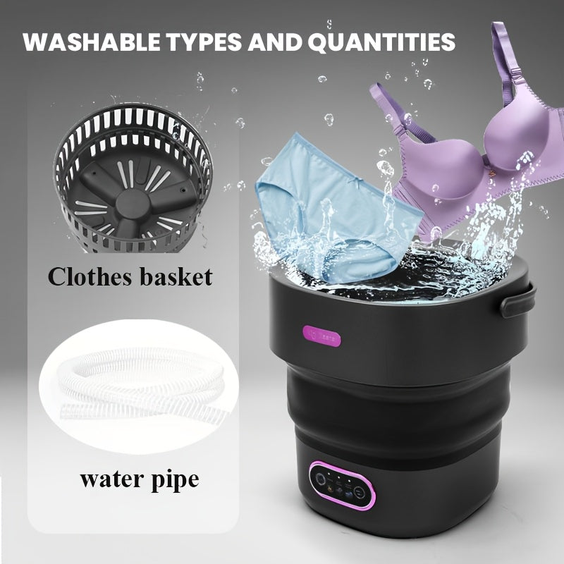 Portable Washing Machine Foldable Mini Washer Large Capacity for Underwear Socks Baby Clothes Apartment Dorm Travel Camping