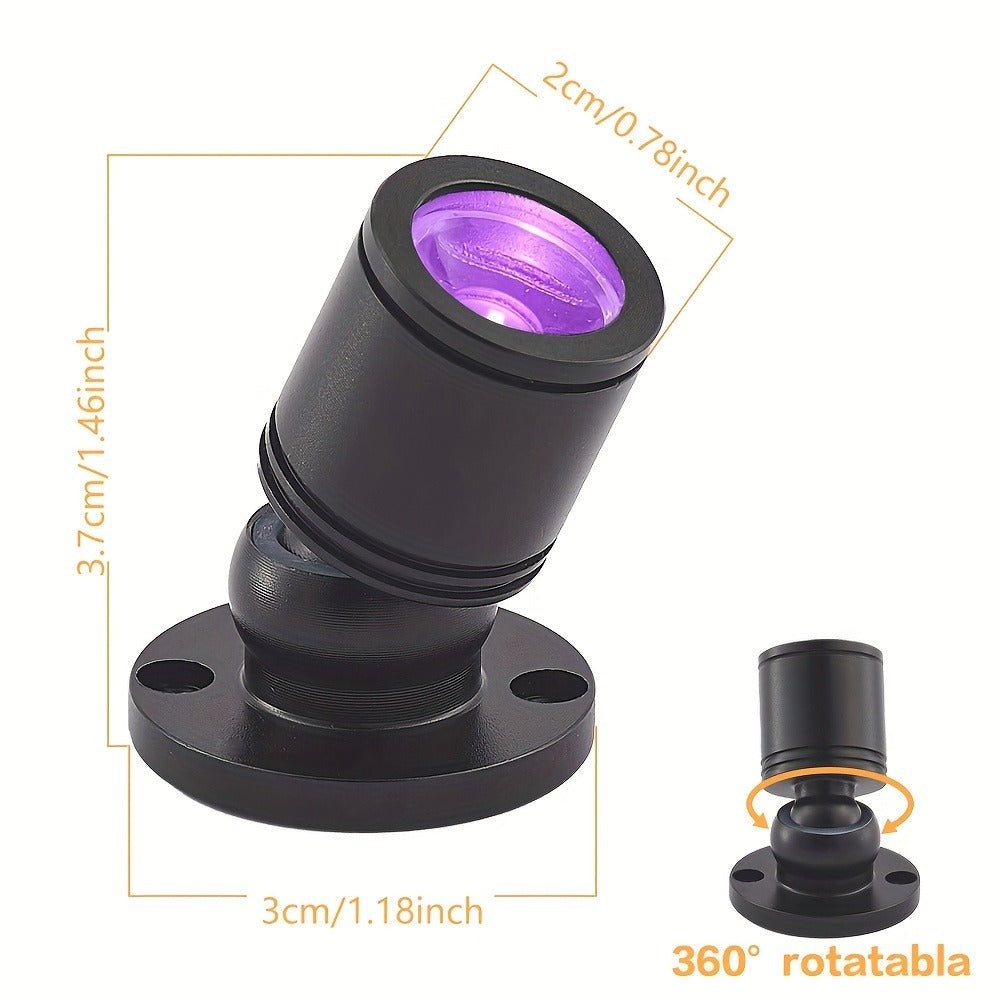 LED UV Blacklight USB Powered Mini Spotlight ¨C Glow Party, Tapestry & UV Reactive Decoration with On/Off Switch