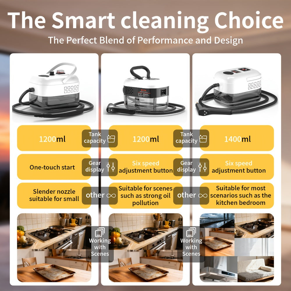 High Temperature Steam Cleaner Handheld Carpet Cleaner High Pressure for Kitchen Grease Sofa Air Conditioner Washing Machine Tile Grout Easy Carry Home Use