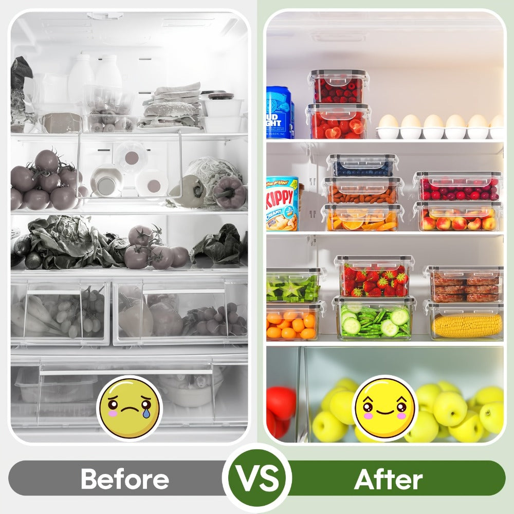 Food Storage Containers with Lids Airtight Plastic Meal Prep Containers Stackable Leak Proof BPA Free for Pantry Kitchen Refrigerator Freezer with Labels
