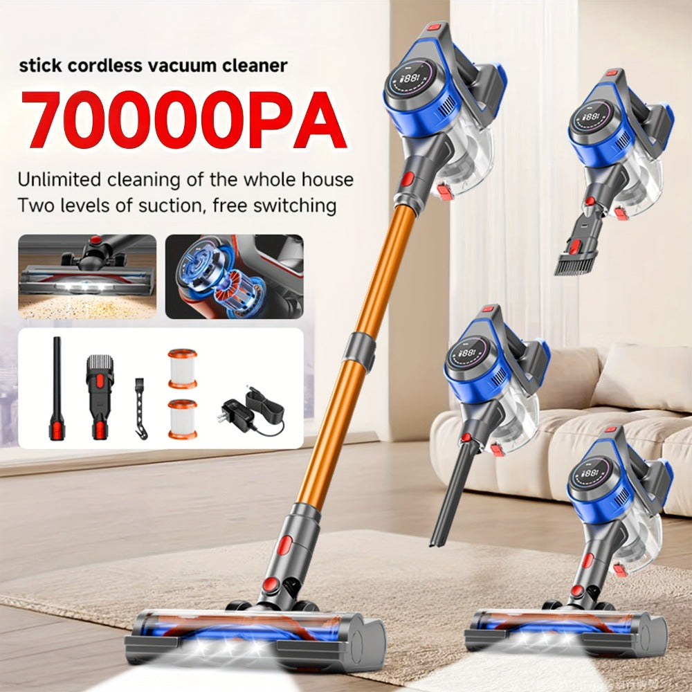 Cordless Stick Vacuum Cleaner 70KPa Brushless Motor 45-Min Runtime Lightweight for Pet Hair Carpet Hard Floor Dust with Cord & Cordless Modes