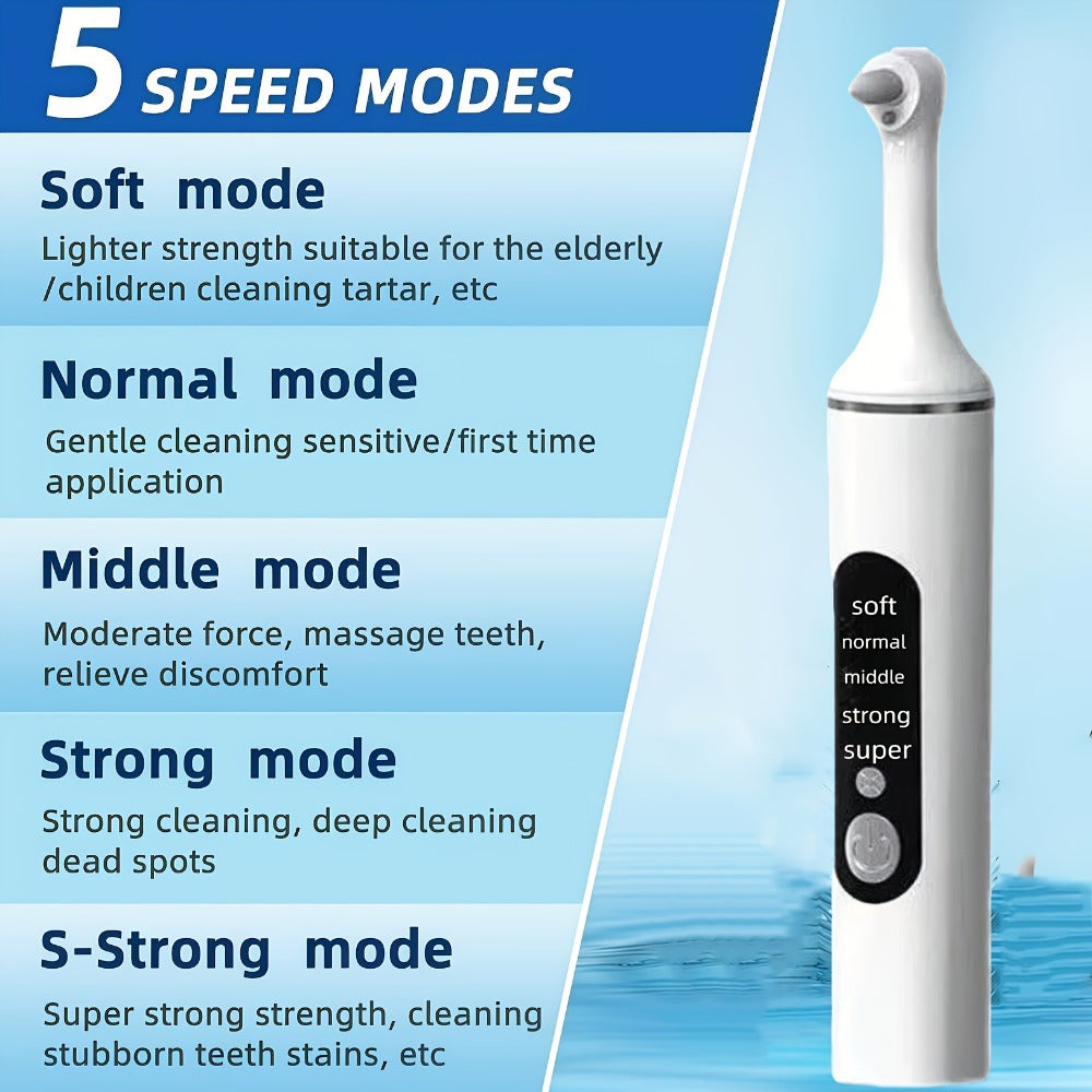 Tooth Polisher Rechargeable ¨C 6 Brush Heads & 5-Speed Settings, Electric Teeth Polishing Tool for Plaque Removal, Stain Removal & Teeth Whitening, Professional-Level Dental Care at Home