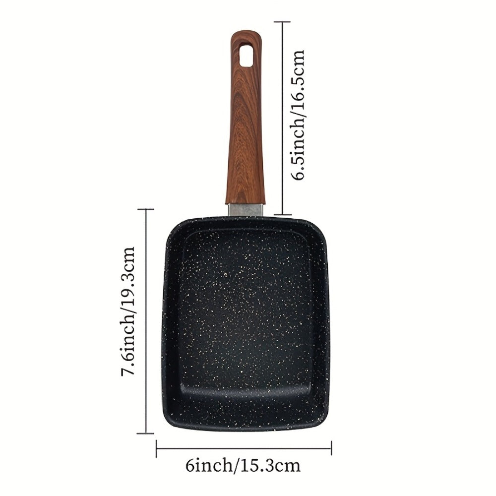 Tamagoyaki Pan Japanese Nonstick Rectangular Egg Pan for Omelettes & Rolls ¨C Induction Halogen Compatible Dishwasher Safe Wooden or Plastic Handle with Optional Silicone Spatula