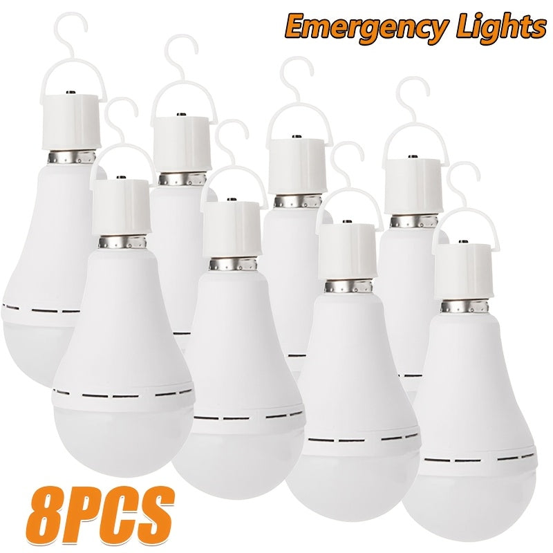 Rechargeable Emergency LED Bulb IP54 Waterproof 2000mAh 60W Equivalent 6000K with Hook ¨C E27 E26 Universal Base Wireless Portable Auto-On for Home Office Camping Outdoor Power Outage, 4 8 10 12 Pack