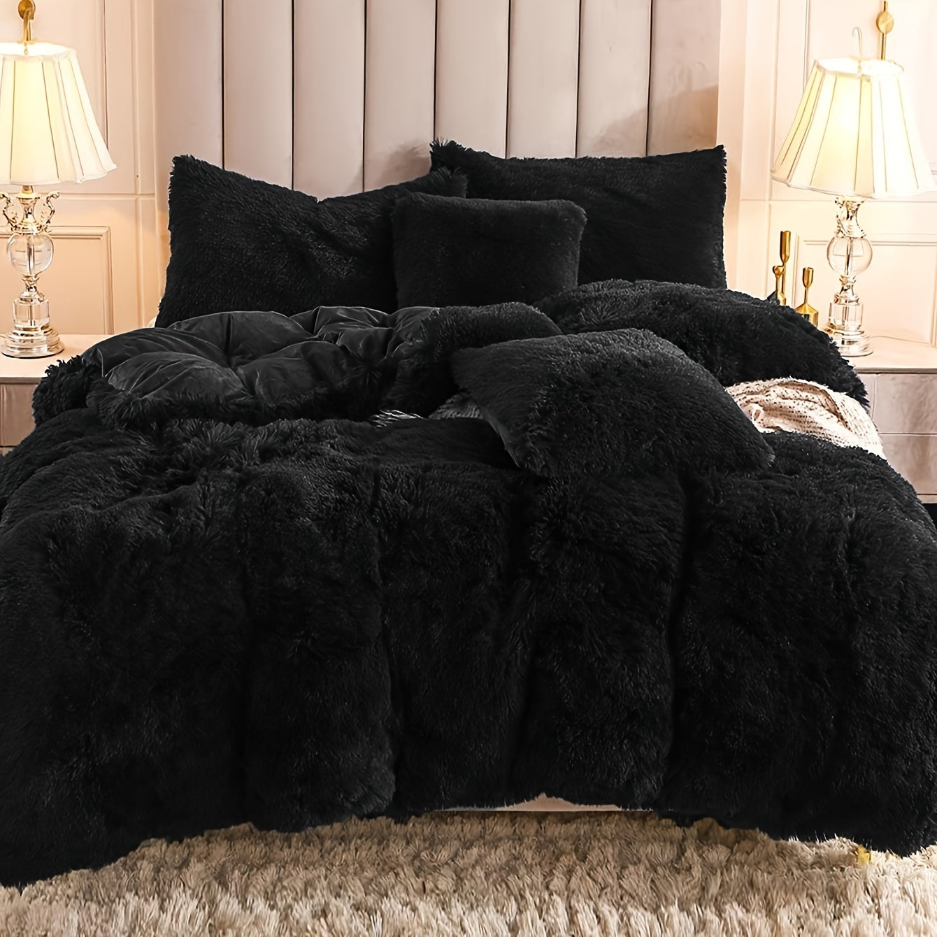 Plush Duvet Cover 100% Polyester Soft Warm Zipper Closure Cozy Bedroom Bedding Twin Full Queen King Solid Tie Dye 14 Colors for Bedroom Guest Room Dorm
