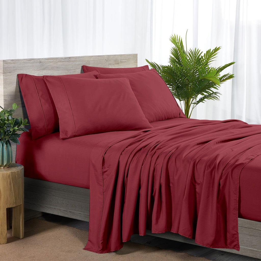 Bamboo Blend 6-Piece Sheet Set ¨C 2000 Thread Count SnugGrip Fitted Sheet 16¡± Deep Pocket Soft Wrinkle Resistant Twin Full Queen King Cal King