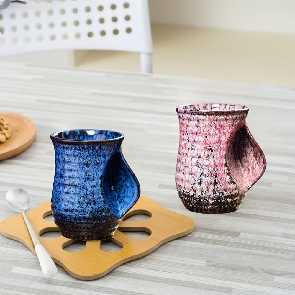 Ceramic Coffee Mug 18 Oz ¨C Vintage Kiln-Fired Hand Warmer Cup with Speckled Glaze ¨C Insulated Large Coffee Cup for Home & Office ¨C Unique Gift for Christmas, Valentine's Day & Holidays