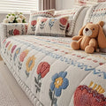 Milk Velvet Sofa Cover Bohemian Floral Print Cozy Warm Thick Machine Washable Sofa Slipcover for 2 3 4 Seater Sofa Couch Living Room - Artistic Boho Style