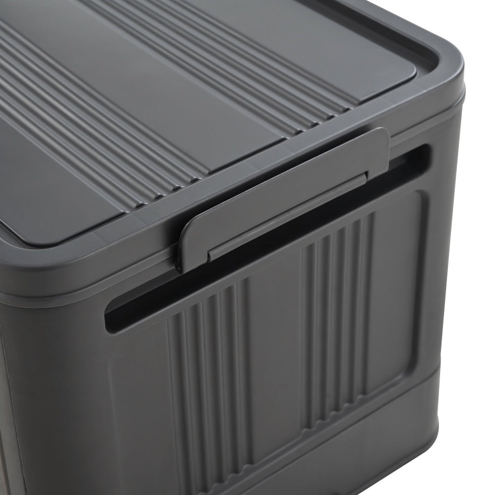 Rolling Storage Cart 4 5 Tier Double Door Collapsible Stackable Plastic Organizer with 360 Lockable Wheels Space Saving Bin for Dorm Office Closet Bedroom Garage Gym