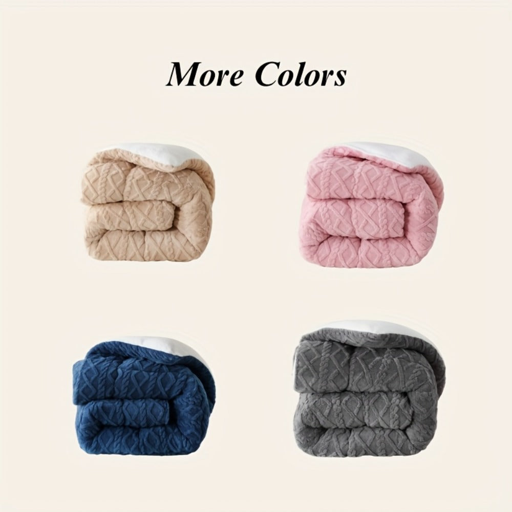 Sherpa Comforter Double-Sided Plush Taffeta, Extra Thick 500GSM Warm Fluffy Comforter for Autumn & Winter ¨C Soft Cozy Bedding for Twin XL, Full, Queen, King (Grey/Pink/Beige/Blue)
