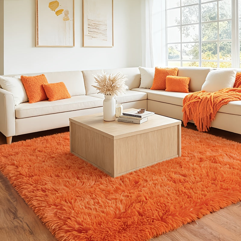 Round Faux Fur Area Rug - Soft Plush Circle Carpet for Living Room Bedroom, Machine Washable, Multiple Colors & Sizes