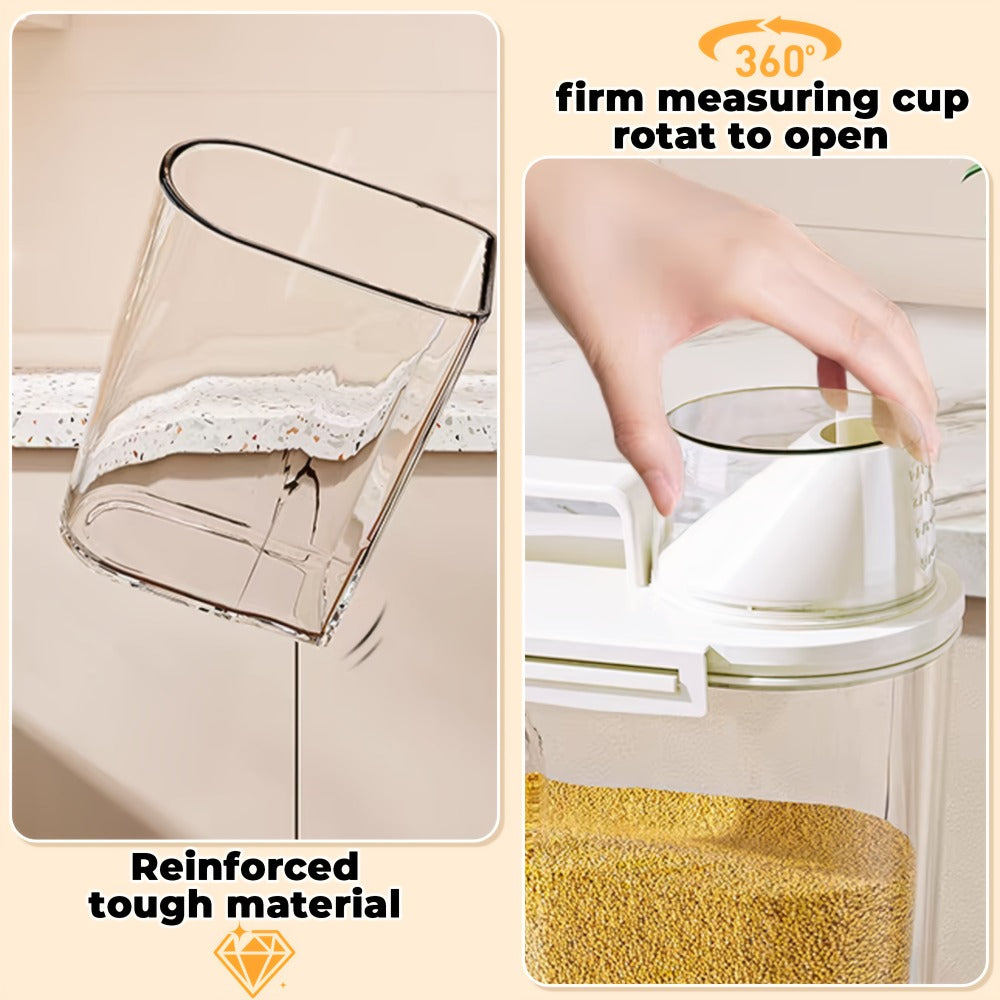 Airtight Food Storage Containers 2/4/6 Pack - BPA-Free 2.5L & 3L Plastic Pantry Bins with Lids, Measuring Cup, Leakproof Seal for Nuts, Flour, Rice, Kitchen Organizer