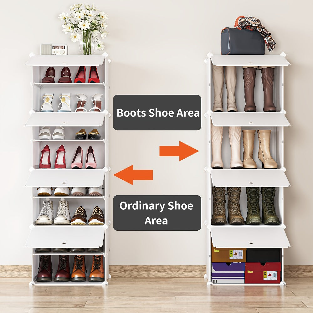 Shoe Rack Organizer Free Standing ¨C Shoe Storage Cabinet for Boots, Slippers & High Heels | 2¡Á6 / 3¡Á8 Tier Shoe Shelf for Closet, Bedroom, Entryway & Hallway | White, Translucent & Black Options