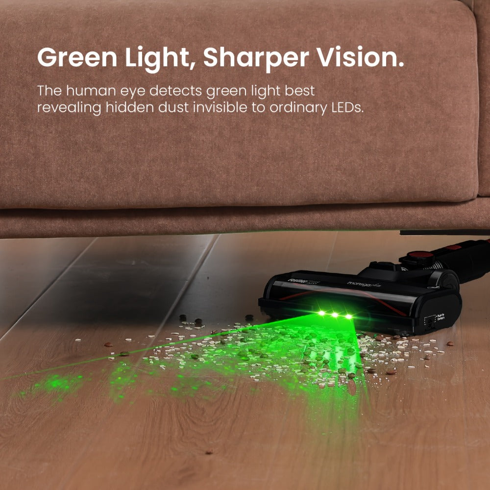Cordless Vacuum Cleaner 46KPA Powerful Suction Lightweight Detachable Battery Anti-Tangle V-Shaped Brush 6-Stage Filtration 1.8L Dust Cup for Hard Floor Carpet Pet Hair Home