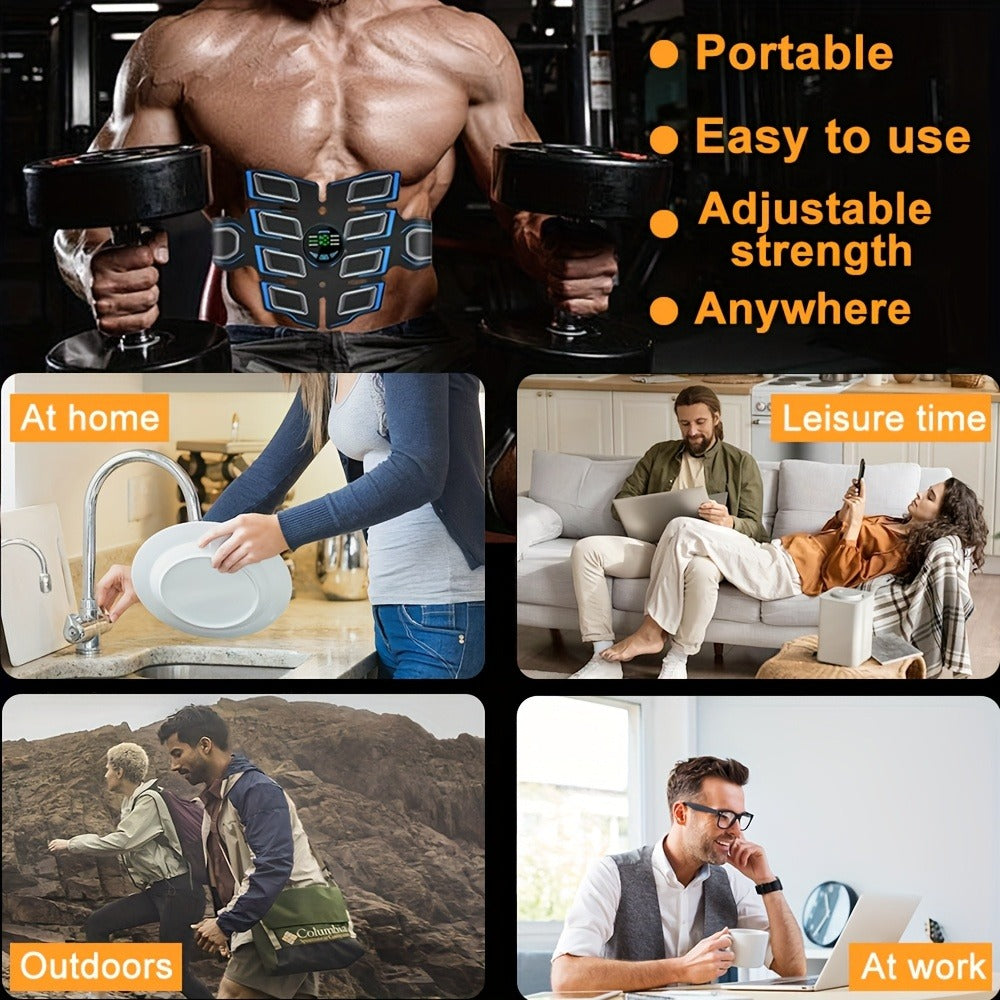 EMS Ab Muscle Training Band ¨C Whole Body Electric Muscle Stimulator Belt for Abdominal Toning, Passive Workout During Reading, Watching TV & Housework