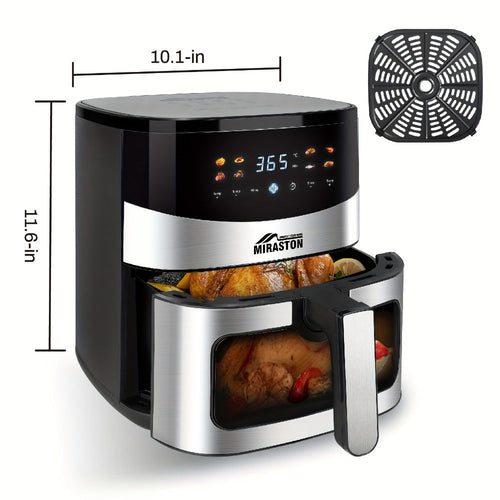 Air Fryer Smart Touch Screen ¨C 2.8QT & 6.5QT with Color Icons, Viewable Window, 8 Preset Recipes & Manual Adjustments, Dishwasher-Safe Basket for Family Meals & Party Cooking