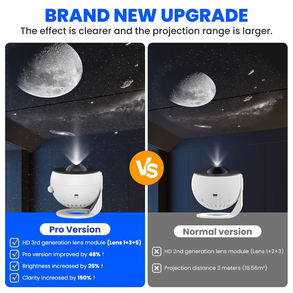 Galaxy Earth Projector Lamp 4K HD with 13 Film Cards Globe Night Light Projector for Bedroom - Star Galaxy Projection Table Lamp for Home Decor, Kids Room, Ambient Lighting & Gift