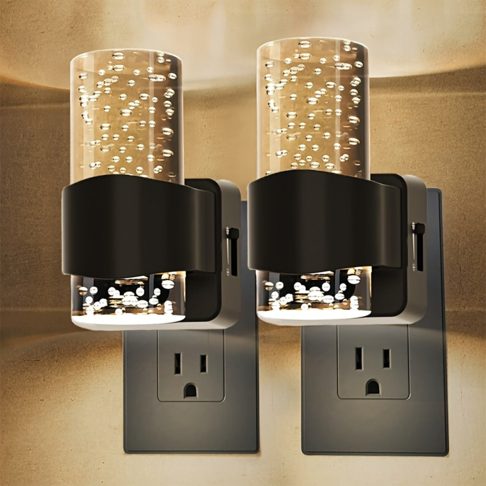 LED Night Light Plug In Wall 2 Pack ¨C 3000K Warm White Dimmable Night Lights with Auto Light Sensor for Hallway Bedroom Bathroom Stairway ¨C Modern Wall Plug Night Light