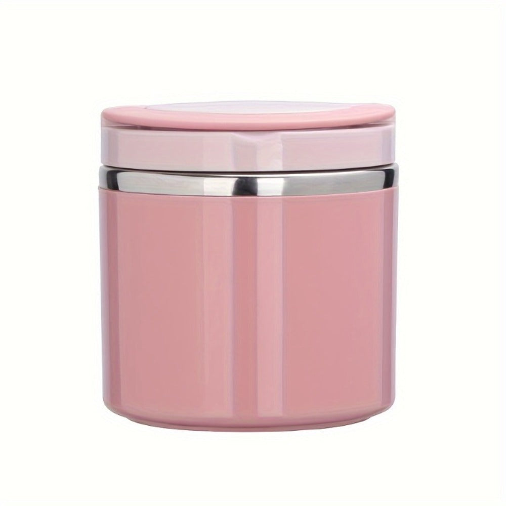 Stainless Steel Lunch Box 630ml Leakproof Stackable Thermal Bento Box with Handle 304 Steel Heat Cold Insulation Container for School Office Camping in Green Pink Blue
