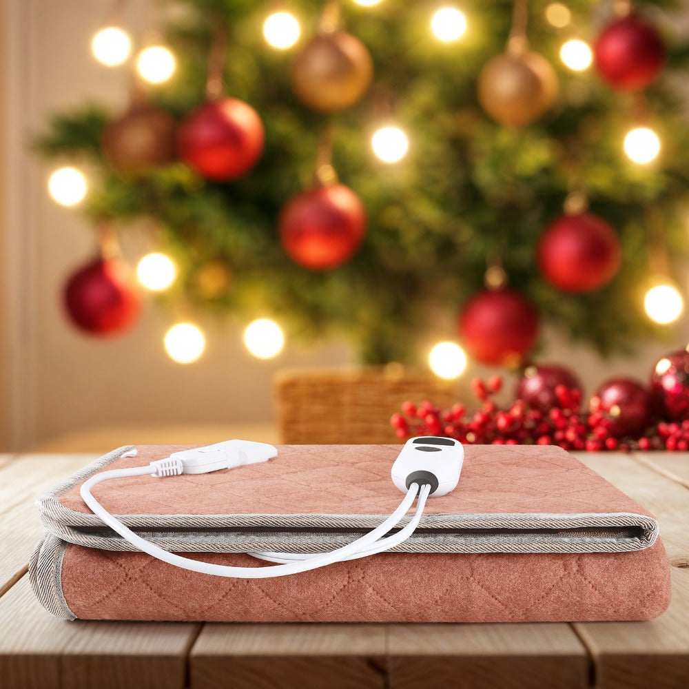 Electric Mattress Pad Heated Bed Warmer 63¡±x31¡± - 9 Heat Settings, 4 Auto Shutoff Modes, Rapid Warming, LED Controller, ETL Certified, Machine Washable, Low EMF, Winter Comfort Gift, Brown & Grey