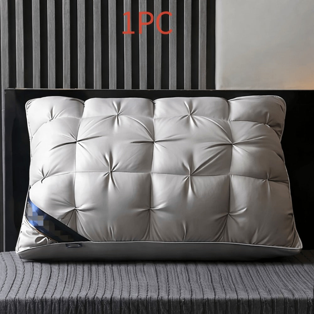 Hotel Quality Pillow Soft Polyester Fiber Bed Pillow with Zipper Closure for Deep Sleep Neck Support, Machine Washable All Season Pillow for Home Bedroom, White Grey 1 2 4 Pack