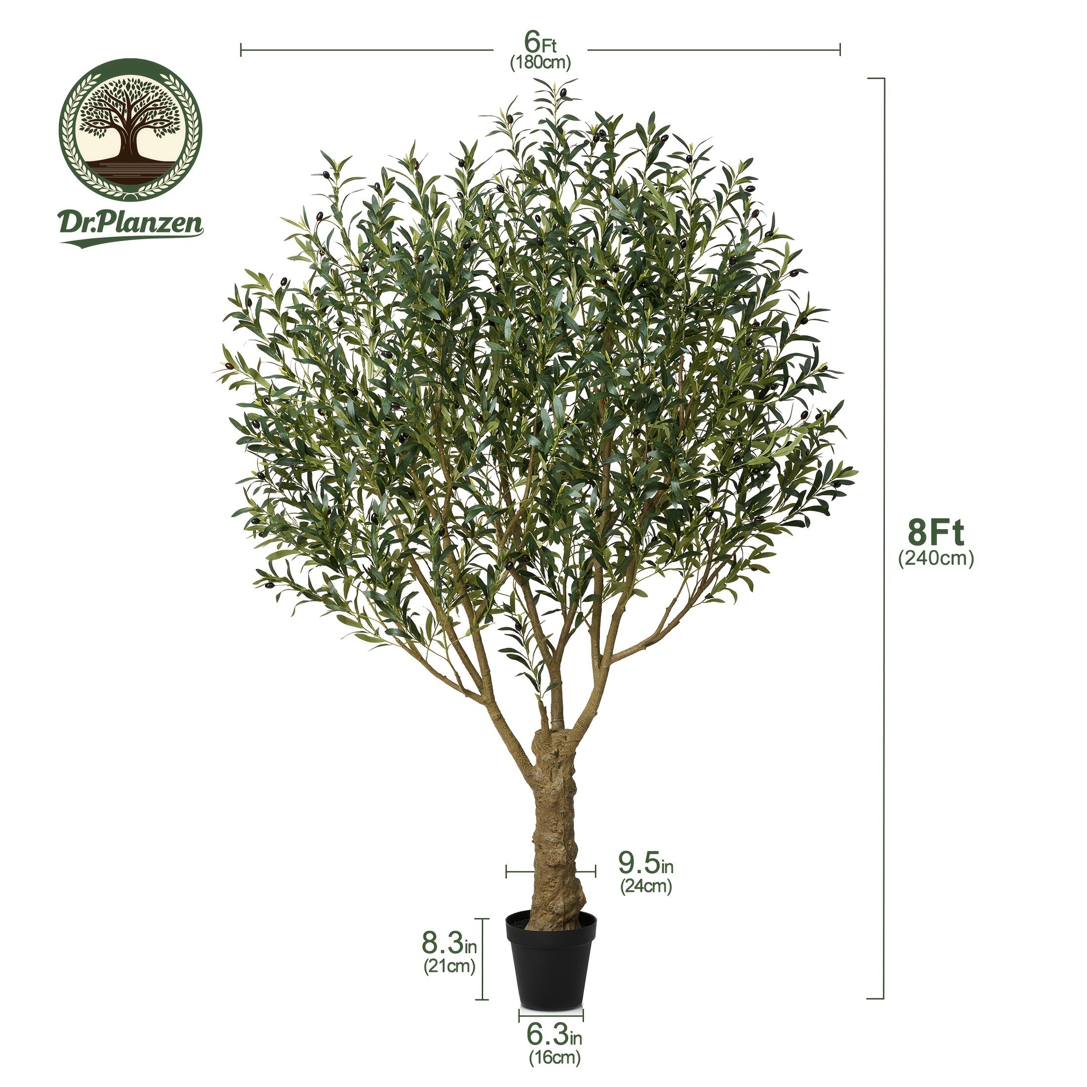 Artificial Olive Tree 5/6/7/8FT UV-Resistant Faux Olive Plant with Black Planter, Lifelike Silk Leaves, Mediterranean Indoor Outdoor Decor for Living Room Office Bedroom Patio