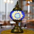 Mosaic Table Lamp Handcrafted Turkish Glass Bedside Lamp 3-Color Dimmable with Metal Base Bulb Included