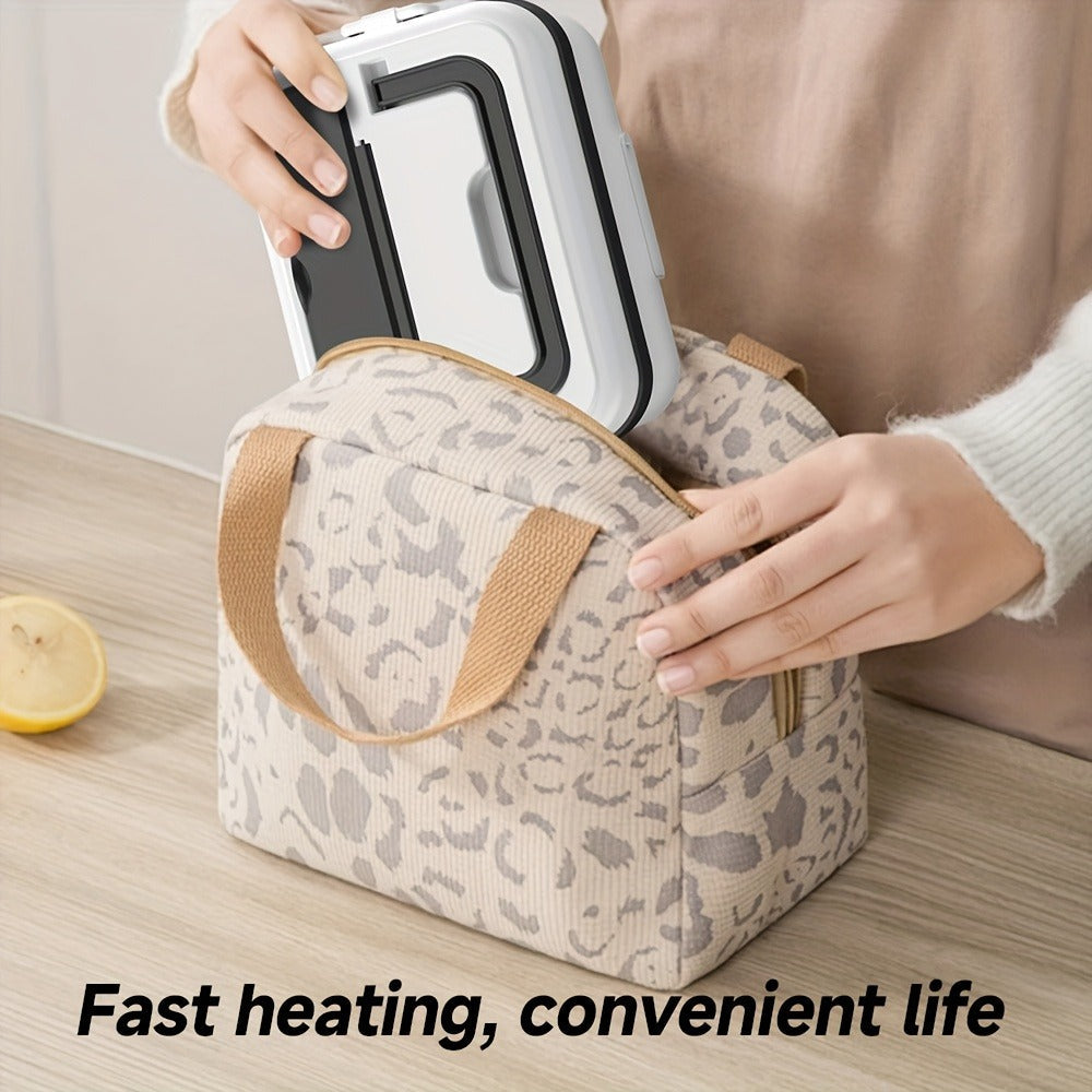 Electric Lunch Box 33.81oz Stainless Steel Heated Food Container Leak-Proof Portable Lunch Warmer for Work School Office