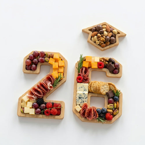 2026 Graduation Decorations Table Centerpiece Set ¨C Charcuterie Board with Number 26 & Graduation Cap, Serving Trays for Preschool, High School & College Grad Party Supplies